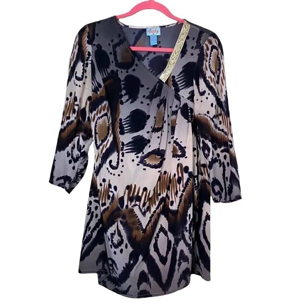 Plenty By Tracy Reese Graphic Silk Dress Size Medium